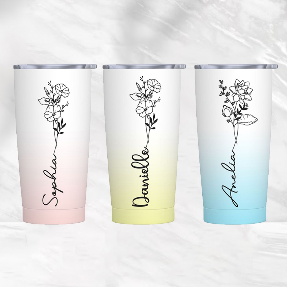 Birth Flower Tumbler