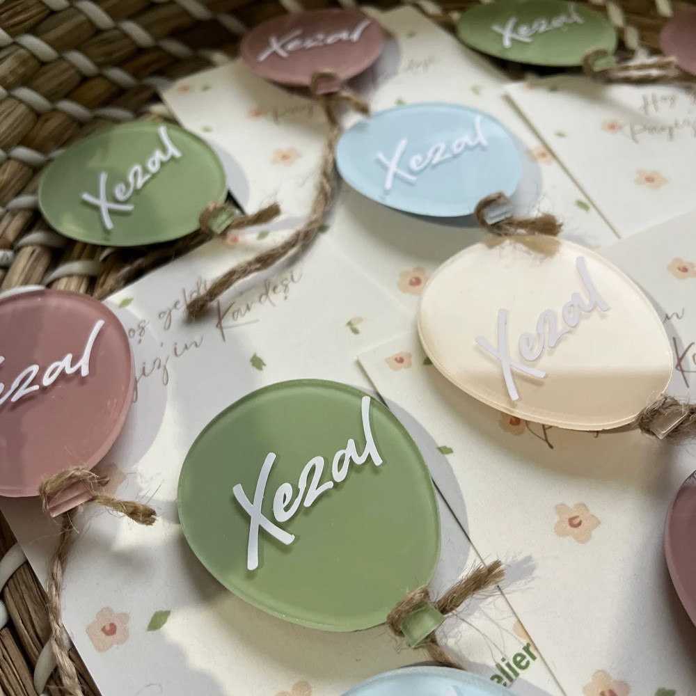 (Set of 5)Personalized Balloon Concept Magnet, Custom Fridge Magnet, Baby Gifts