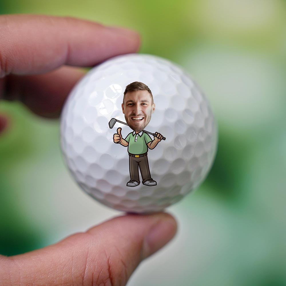 Custom Name & Photo Unique Golf Balls, Cartoon Golf Balls, Golf Gift, Gift for Golfer, Wedding Gift, Anniversary Gifts, Groomsmen Gift, Best Man Gift