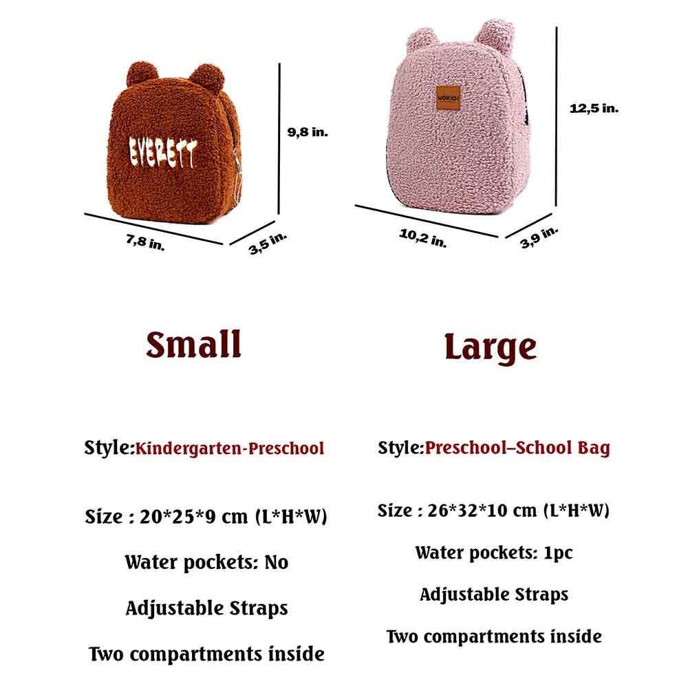 Toddler Girl Gift Idea, Personalized Child Bag, Birthday Gift for Kids, Monogram Preschool Backpack, Embroidered Teddy Bear Small Backpack