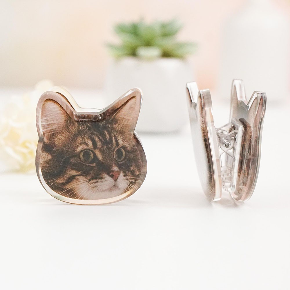 Cute Animal Acrylic Journal Clips, Hand-Drawing Strong Clip, Kitten Acrylic Clips, Bread Acrylic Clips, Stationery Journal Supplies