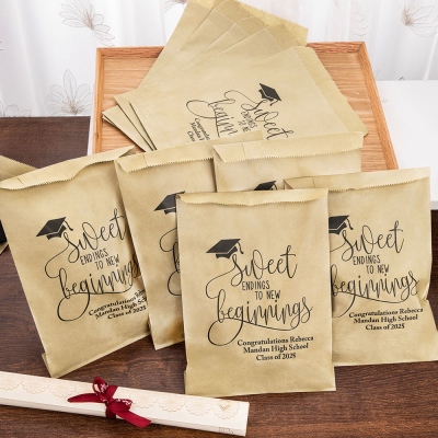 Custom Graduation Favor Bags, Set of 20, Class of 2025, Cookie/Candy Bags, Graduation Decorations, Graduation Party, Graduate Gift for Her/Him