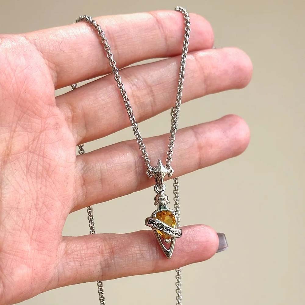 Felix Felicis Potion Necklace – Liquid Luck Amulet Pendant, Fantasy Charm Jewelry for Good Fortune, Unique Gift for Magic Lovers