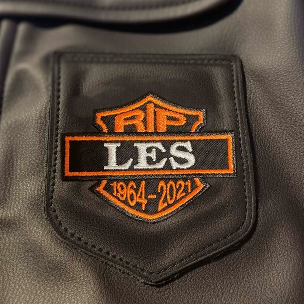 3.5"-6" Custom Embroidered Memorial Shield, IN MEMORY Biker Patches for Denim and Leather Jackets and Vests
