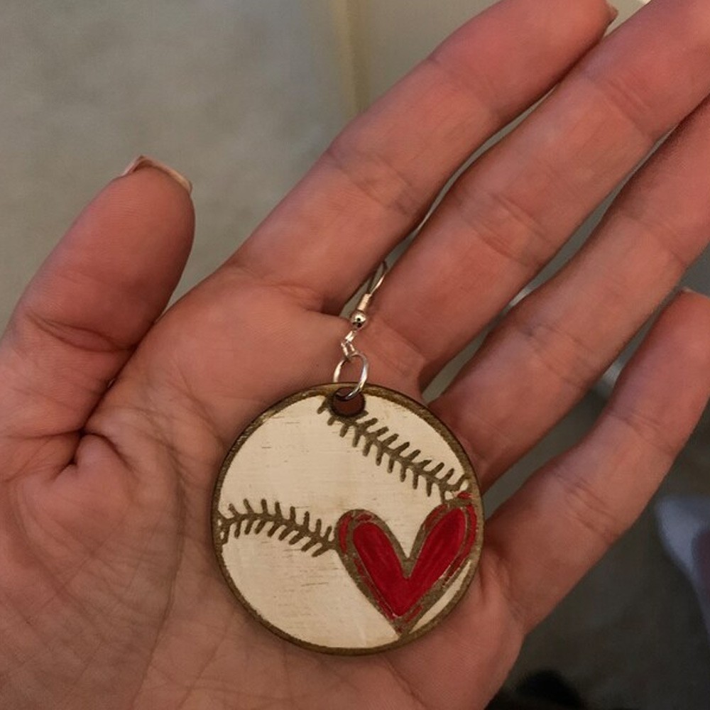 baseball earrings