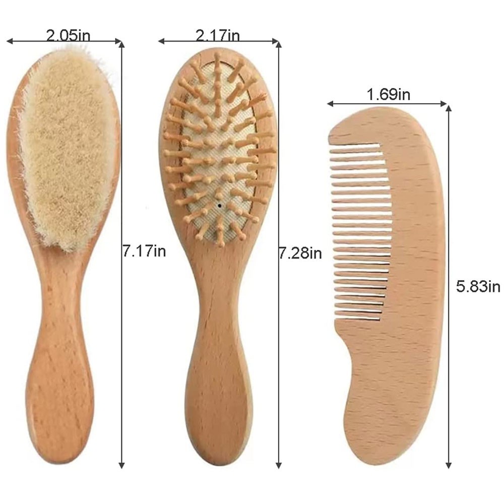 baby hair brush size