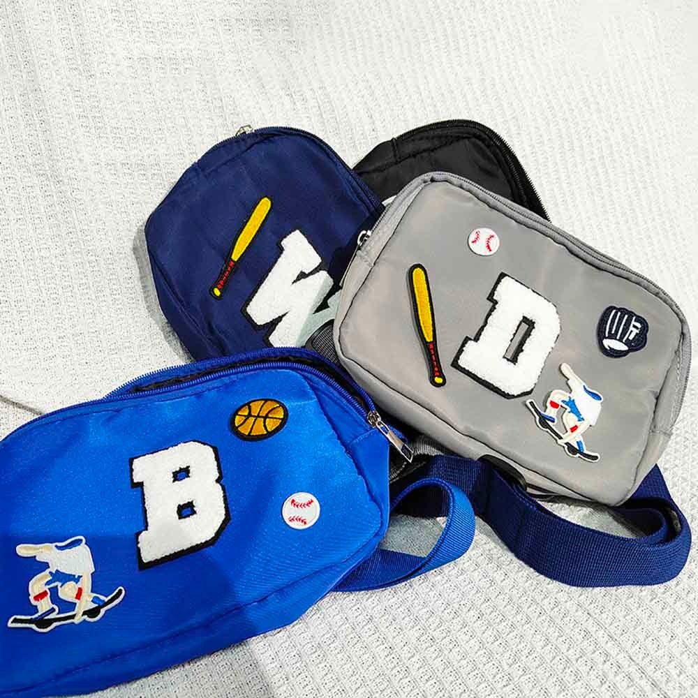 Personalized Fanny Pack for Boys | Custom Kids Belt Bag | Mini Skateboard & Basketball Crossbody Bag | Lemon Design Waist Bag