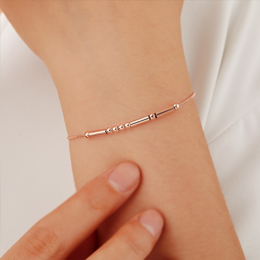 Custom Morse Code Bracelet, Long Distance Relationship Bracelet, Sterling Silver 925 Couple Jewelry, Valentine's Day/Anniversary Gift for Couple/Lover