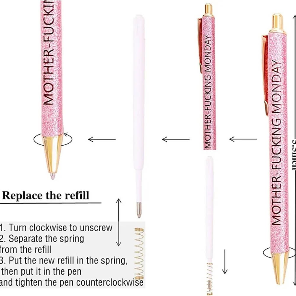 Colored Glitter Pen Set for Sarcastic Souls