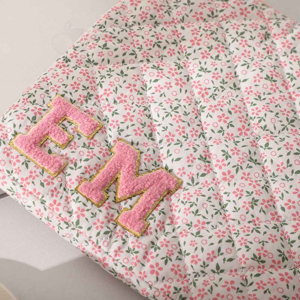 Personalized Initials Pink Floral Laptop Sleeve, Laptop Case with Handle, Macbook Cover, Ipad Cover, 11/13/15 Inch Case for Macbook Case, High Quality Laptop Bag