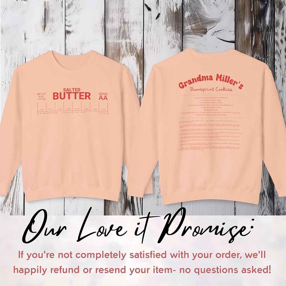 Personalized Name Salted Butter Sweatshirt, Custom Funny Baking T-Shirt, Family Recipe Mom Aesthetic Crewneck, Baker Foodie Gift, Comfort Colors