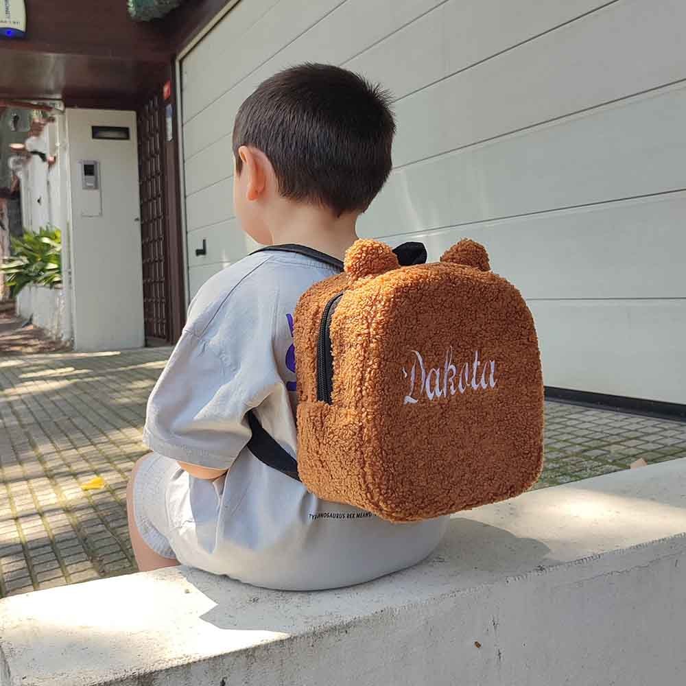 Toddler Girl Gift Idea, Personalized Child Bag, Birthday Gift for Kids, Monogram Preschool Backpack, Embroidered Teddy Bear Small Backpack
