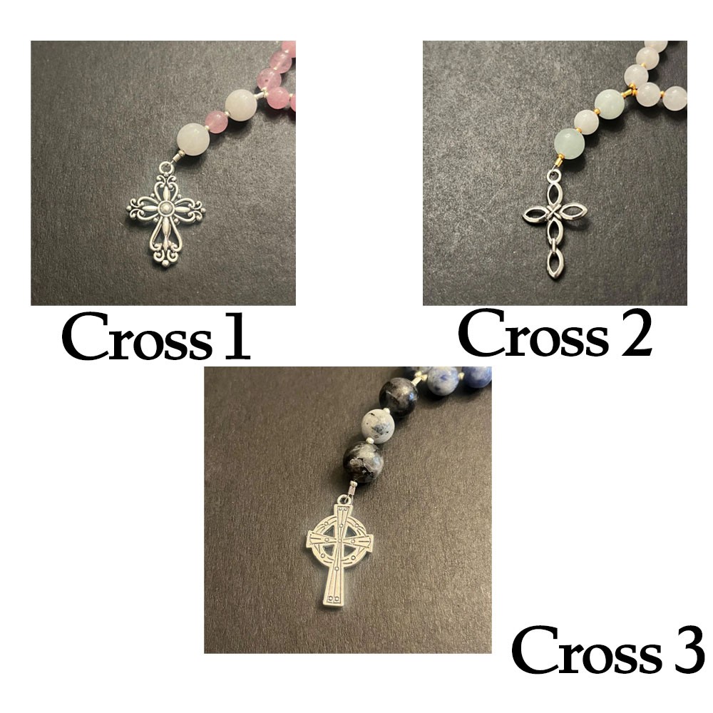 Pink Opal (October Birthstone) & White Jade Protestant Prayer Beads, Episcopal, Methodist, Anglican Rosary