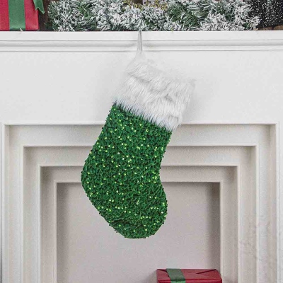Personalized Name Glitter Christmas Plush Stocking, Christmas Tree Hanging Decor, Holiday Party Favor, Home Decor, Christmas Gift for Kids/Family