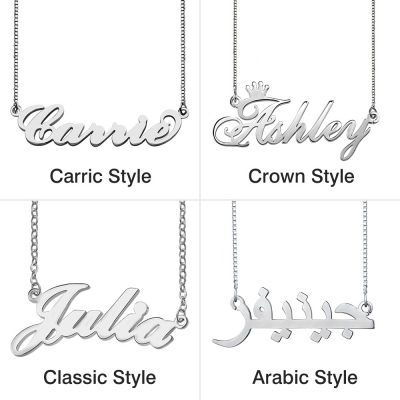 Personalized Stylish Name Necklace In Silver