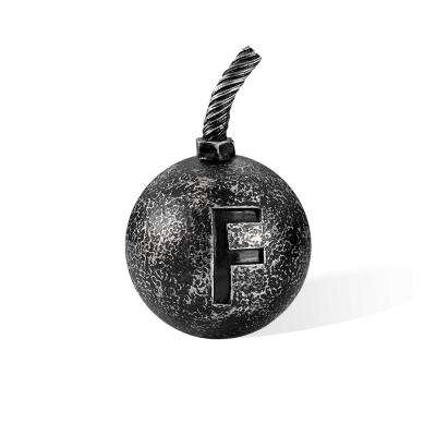 Personalisierte Initiale F-Bombe, Briefbeschwerer Schreibtischaccessoire fürs Homeoffice, Mitarbeitergeschenk