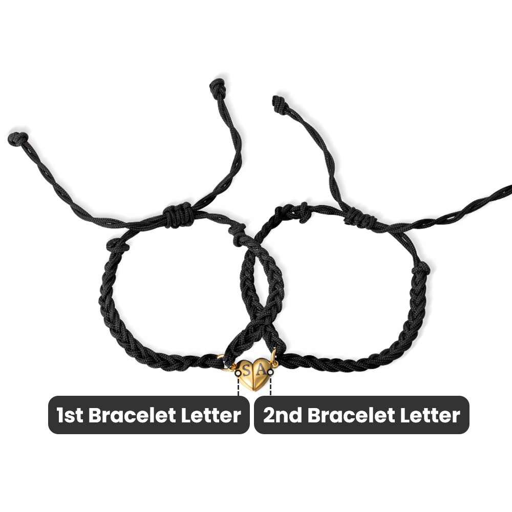 Made By Nami Bracciale Regolabile Con Lettera Personalizzata, Unisex, Impermeabile, Fatto A Mano In Cotone, Idea Regalo Per Amica (C)