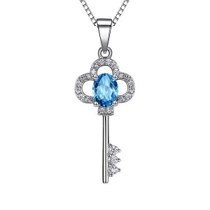 Natural Topaz Key Necklace For Her