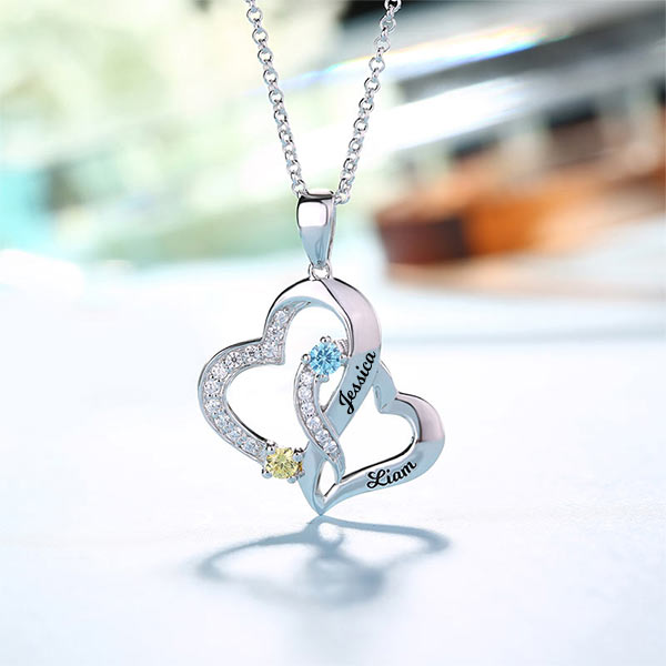 love heart necklace for couples