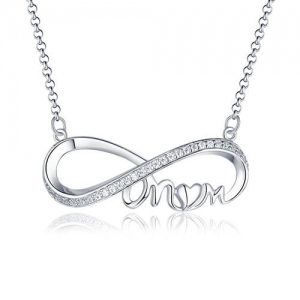 Custom Infinity Birthstone Necklace For Mother Sterling Silver