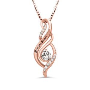Personalized Mother's Birthstone Necklace In Rose Gold