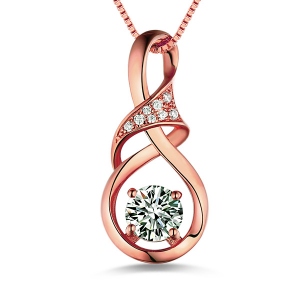 Customized Infinity Birthstone Necklace In Rose Gold
