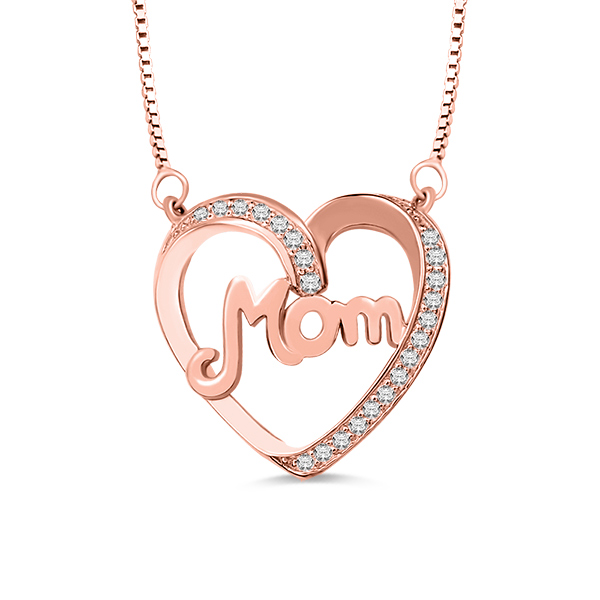 Mom Necklace With Birthstone In Rose Gold - GetNameNecklace
