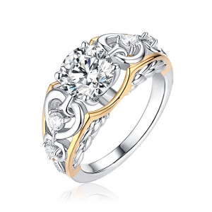 Women's Customized Gemstone Angel Wing Ring