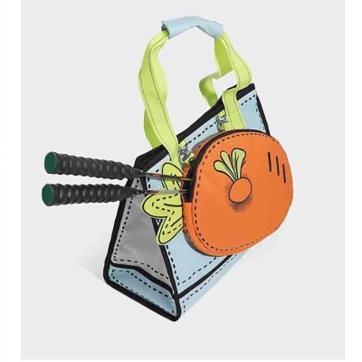 Personalized Name Carrot Badminton and Tennis Ball Storage Tote Bag, Cute Large-Capacity Tote/Shoulder Bag, Gift for Badminton/Tennis Lovers/Teammates