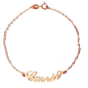 Rose Gold Plated Silver 925 Carrie Style Name Bracelet