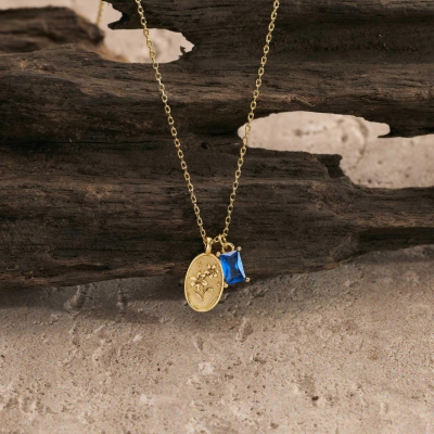 Custom Birthstone & Birth Flower Necklace, Mother Necklace, Sterling Silver 925 Dainty Jewelry, Birthday/Mother's Day/Christmas Gift for Her/Grandma