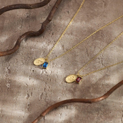 Custom Birthstone & Birth Flower Necklace, Mother Necklace, Sterling Silver 925 Dainty Jewelry, Birthday/Mother's Day/Christmas Gift for Her/Grandma