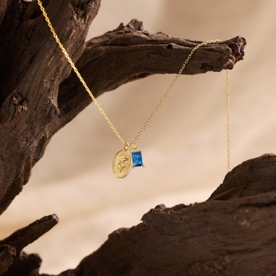 Custom Birthstone & Birth Flower Necklace, Mother Necklace, Sterling Silver 925 Dainty Jewelry, Birthday/Mother's Day/Christmas Gift for Her/Grandma