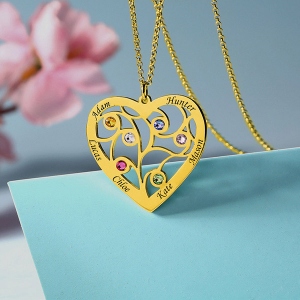 heart Family Tree necklace 