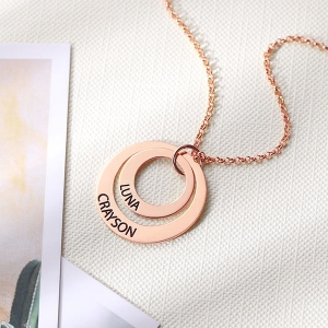 stacked disc necklace for mom