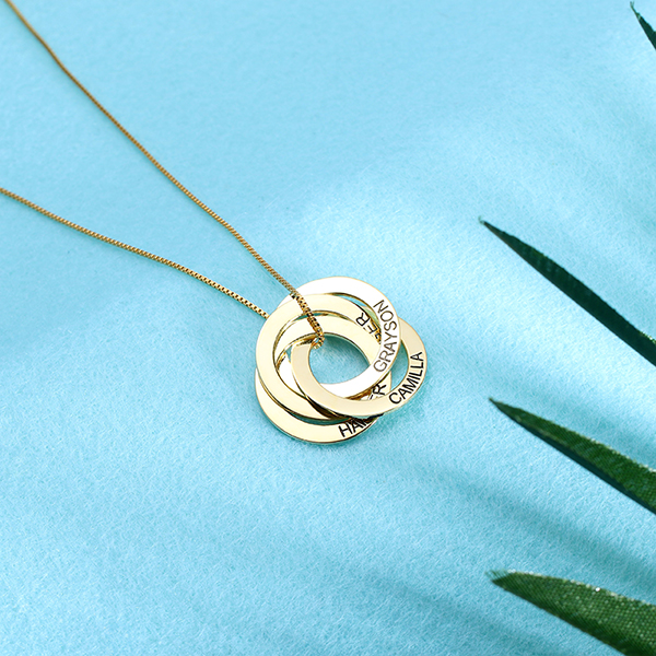 intertwined circles necklace