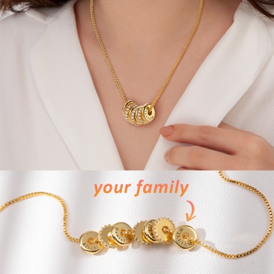 Collier de perles de famille nom personnalisé pour maman