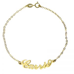 Dual-purpose 18k Gold Plated Carrie Name Bracelet
