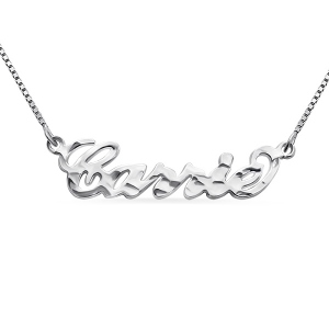 Personalized Carrie Hammered Name Necklace Pure Silver