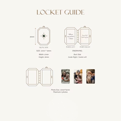 Personalized Photo Locket Necklace with Birthstone, Dainty Picture Pendant Jewelry with Engraved Text, Birthday/Anniversary Gift for Her/Mom/Grandma