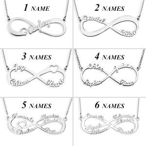 Luxurious Personalized Infinity Name Necklace Sterling Silver