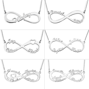 Customized Infinity Name Necklace In Sterling Silver 
