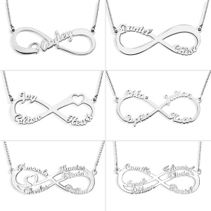 Personligt Infinity Namn halsband Sterling Silver