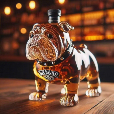 Shar Pei Dog Whiskey Decanter – Unique Canine Liquor Bottle for Home Bar, Collectible Gift for Dog Lovers & Spirits Enthusiasts