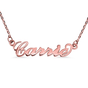 Personalized Carrie Name Necklace Solid Rose Gold