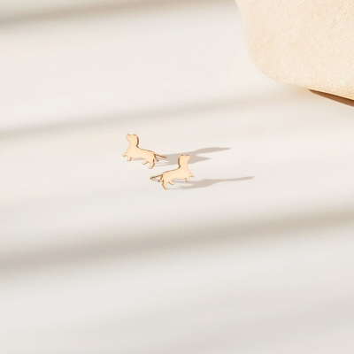 Personalized Cat/Dog Asymmetry Earrings with Double Names, Sterling Silver 925 Cute Cat/Dog Stud Earrings, Birthday/Christmas Gift for Her/Cat & Dog Lovers/Owners