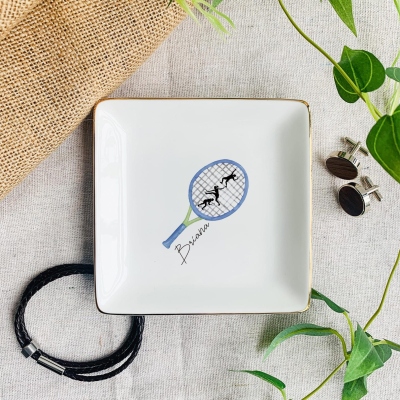 Personalized Name Bulk Tennis Team Jewelry Dish, Tennis Player Ring Holder, Tennis Teams End of Year Gift, Christmas Gift, Tennis Lover Birthday Gift