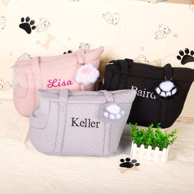 Custom Name Pet Carrier Bag, Soft and Breathable Carrying Tote Bag for Small Dogs and Puppies, Outdoor Bag, Gift for Dog/Cat Mom/Pet Lovers/Owners