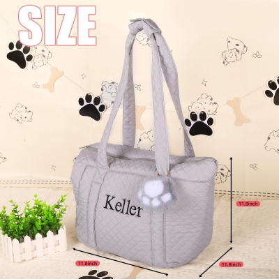 Custom Name Pet Carrier Bag, Soft and Breathable Carrying Tote Bag for Small Dogs and Puppies, Outdoor Bag, Gift for Dog/Cat Mom/Pet Lovers/Owners