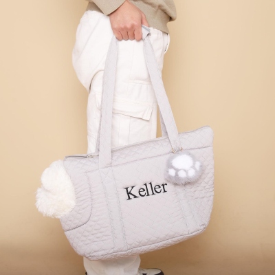 Custom Name Pet Carrier Bag, Soft and Breathable Carrying Tote Bag for Small Dogs and Puppies, Outdoor Bag, Gift for Dog/Cat Mom/Pet Lovers/Owners